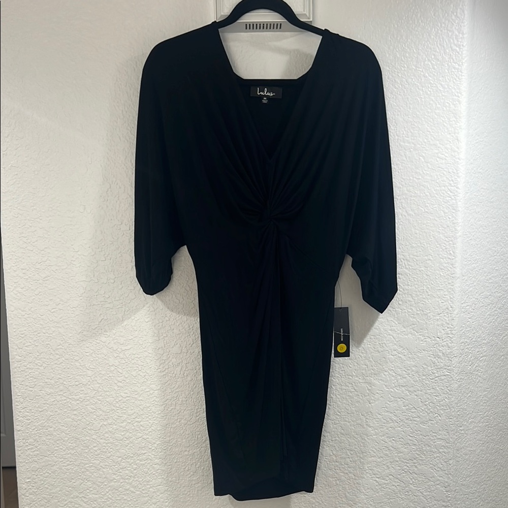 Lulu's Elegant Black Long Sleeve Dress